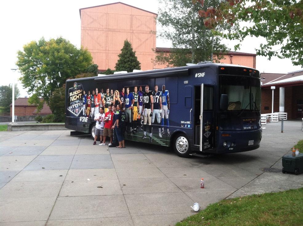 NFL Sunday Night Football bus makes a pit stop at MTHS
