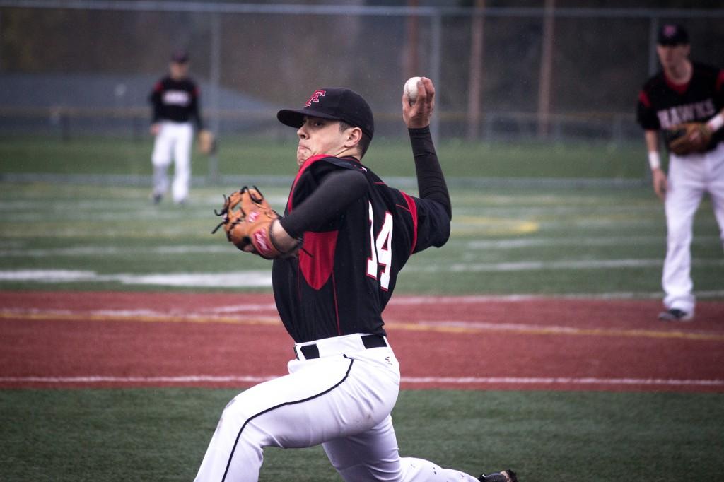 Junior Raiden Silva came in at the end to finish out the Hawks defense in their 13-3 shutout against Edmonds Woodway HS. 