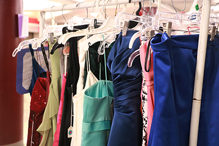 Some of the dresses given away on Glamour Day.