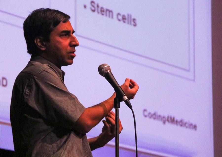 Nuclear scientist Manoj Pratim Samanta paid a visit to the MTHS theater during PASS period to inform students on his summer workshop that will be held in July at the Bellevue College. His introductory presentation covered topics such as DNA coding and STEM cell modification.