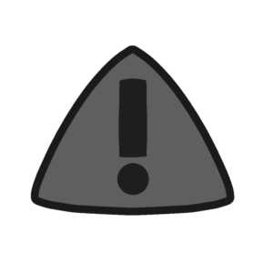 warning triangle symbol in black and gray