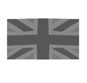 British flag, gray scale.