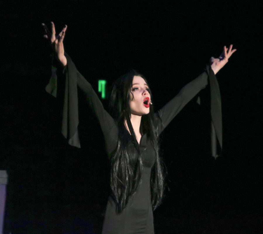 Senior Riley Frank portrayed Morticia Addams during The Addams Family - MTHSs spring musical.