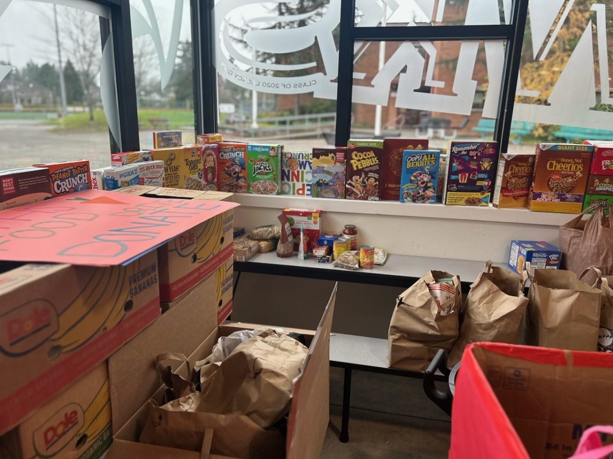 Students and staff were able to collect more than 1,800 pounds of food in the HUB to donate to the Mountlake Terrace Food Bank.